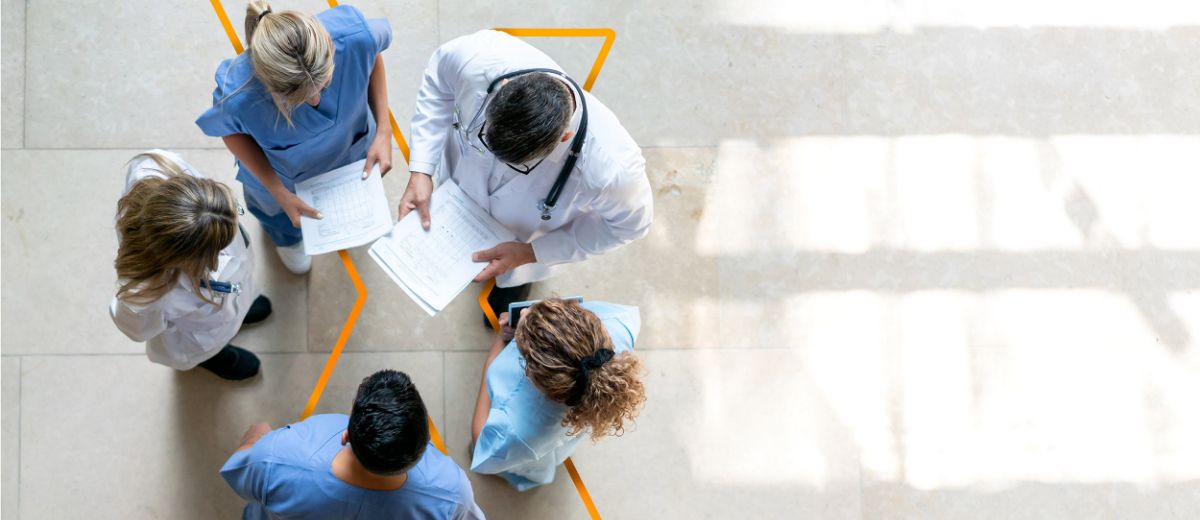 Doctors standing in a circle